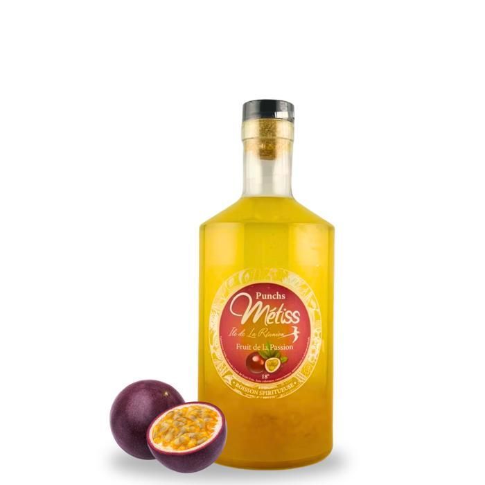 RHUM METISS | 18° Ponche de Maracujá | Garrafa de 20cl feita com 100% rum da Ilha da Reunião