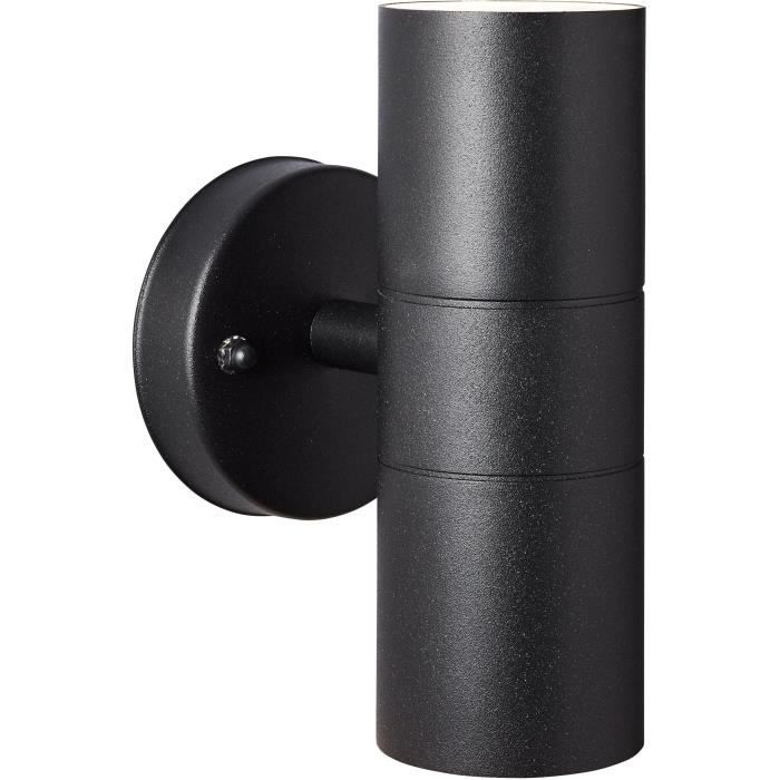 Aplique de pared exterior JANDY 2L de metal negro/cristal - BRILLANTE - GU10 máx. 18W IP44