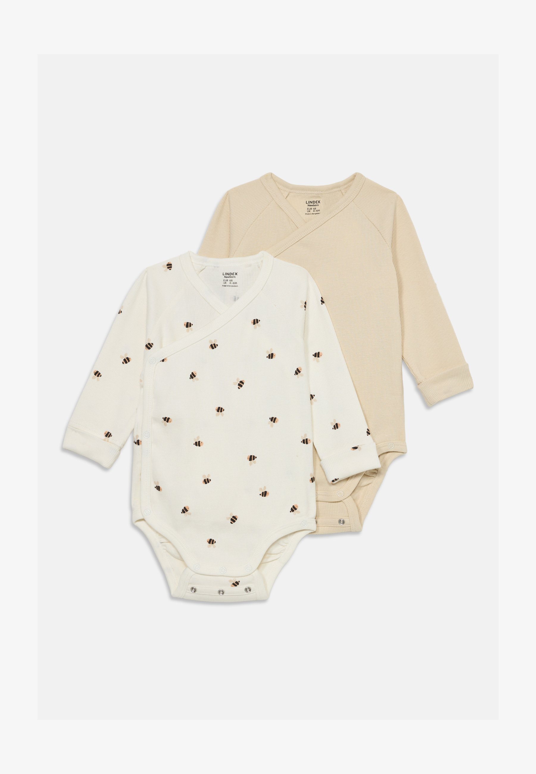 Lindex wikkeldoek voor pasgeborenen, unisex, 2 stuks - Lichaam - lichtbeige