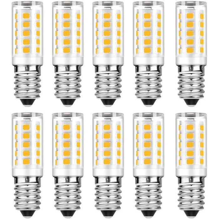 Bombilla LED E14, blanco frío 6000K, 5W (equivalente a una bombilla incandescente de 50W), 400LM, no regulable, paquete de 10 unidades.