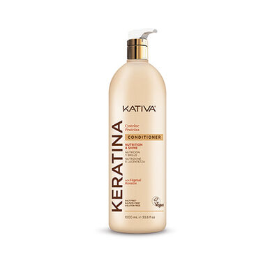 Kativa Keratin Nutrition Softness & Shine -hoitoaine, ravitseva ja korjaava hoitoaine, suolaton, 1000 ml