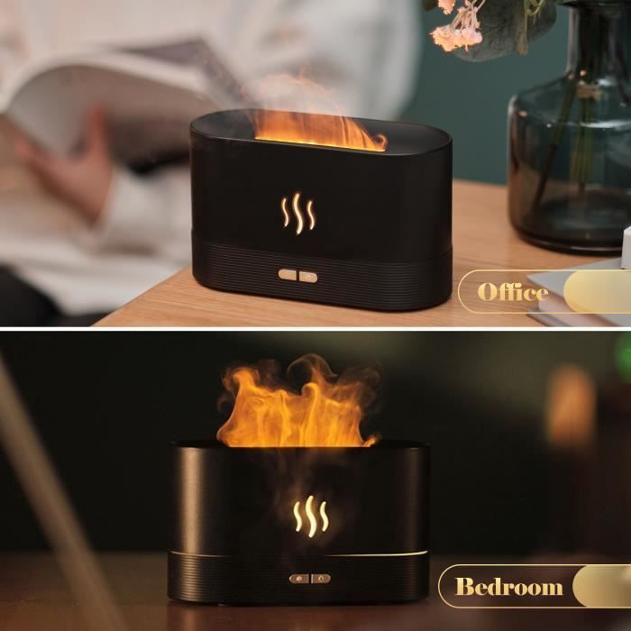 Humidificateur - HOMGEEK - Noir - Aromathérapie - Veilleuse - Brume de simulation