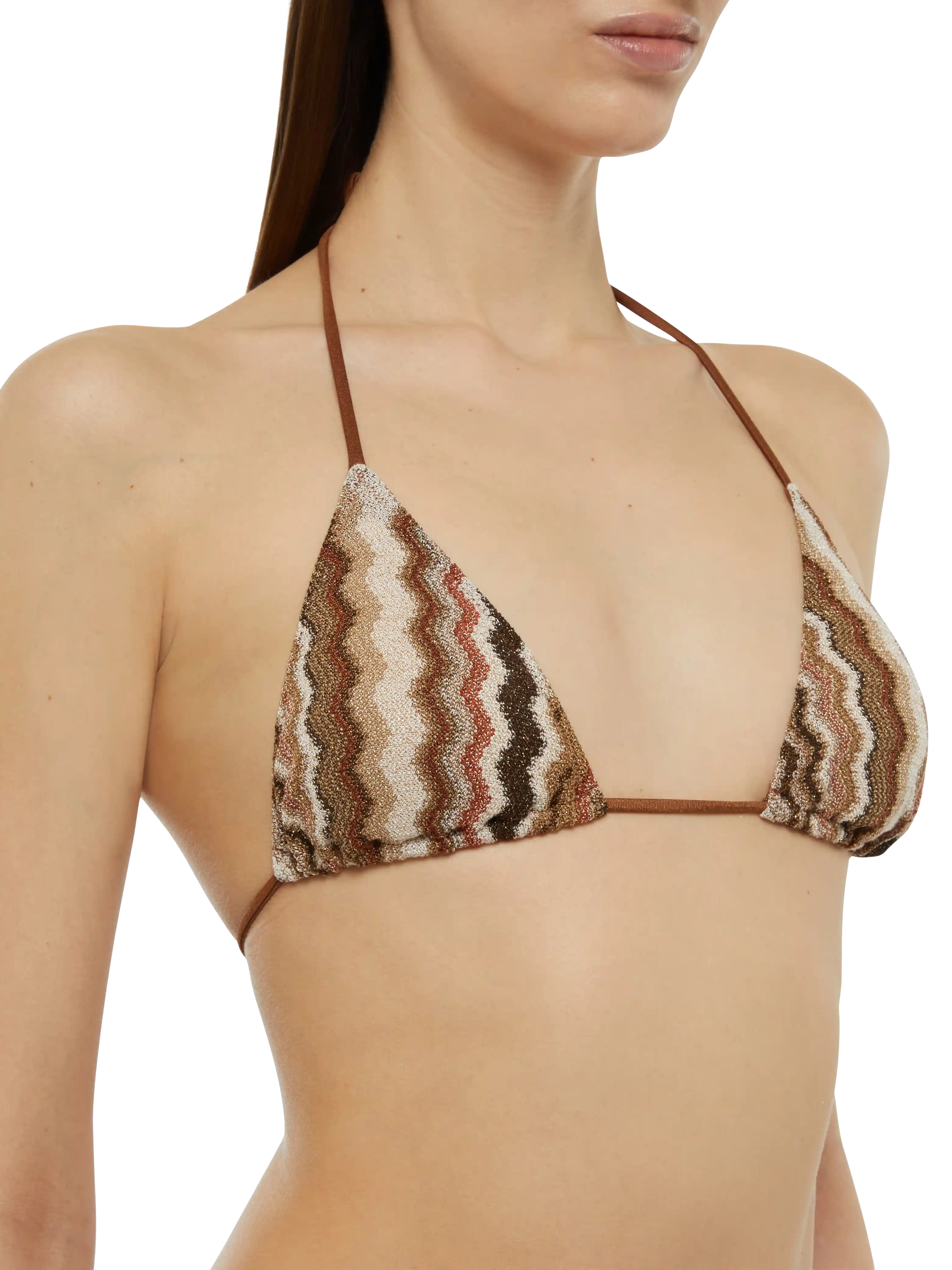 Leah Virgo Classic Raschel gebreide bikini met golfpatroon