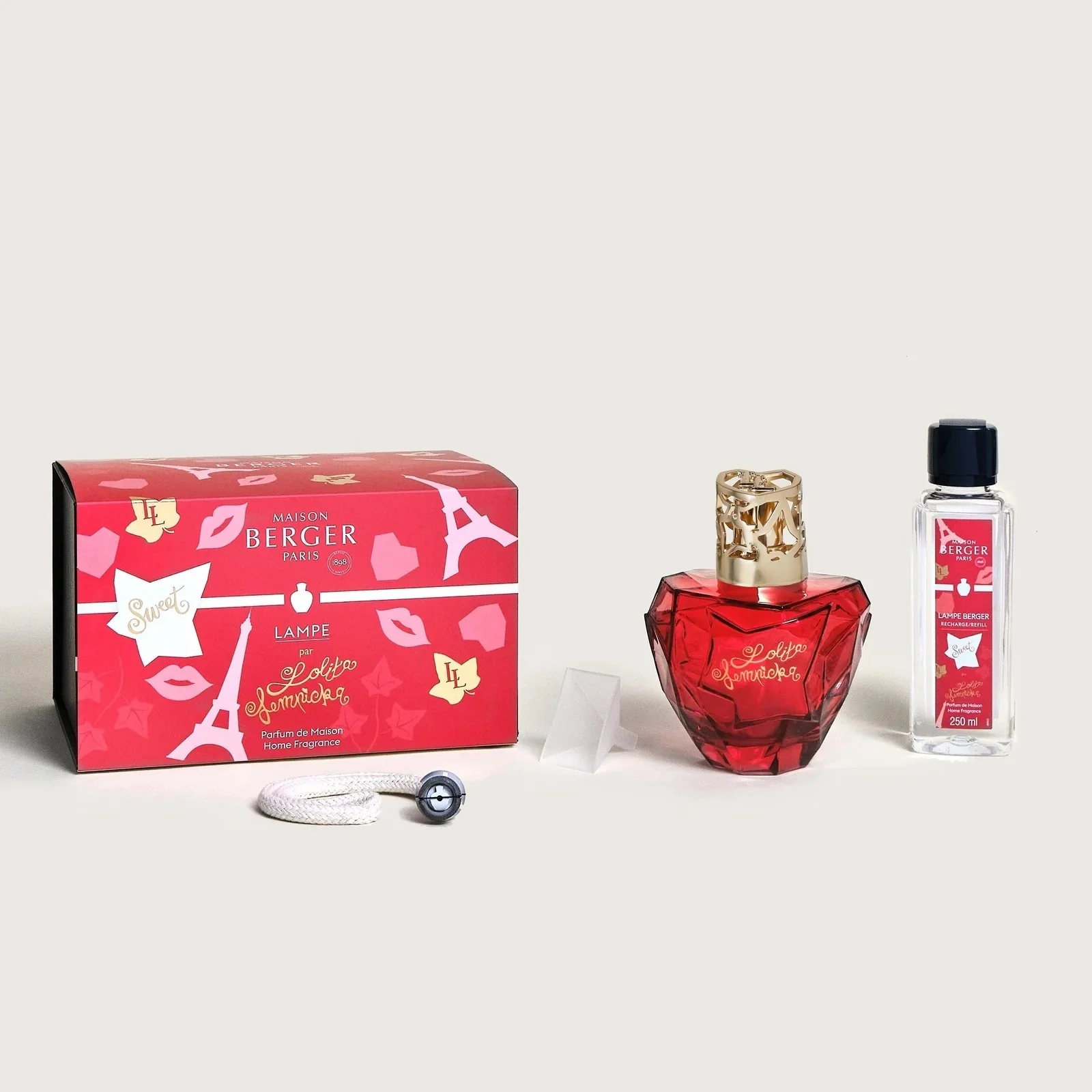 Lampe Cofanetto Premium Lolita Lempicka Sweet Rouge - Cofanetto con Lampada, Lampada Catalitica, Profumo per Lampada Catalitica