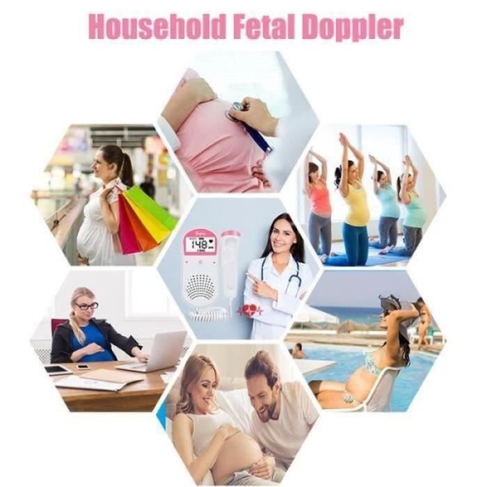 Détecteur Bébé Échographie Doppler Fœtal Rythme Cardiaque - ECOUTE BEBE BABY PHONE