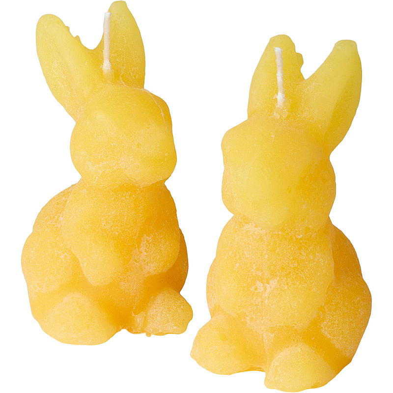 Paashaaskaars 2-pack 6x9,3 cm paraffinekaars geel
