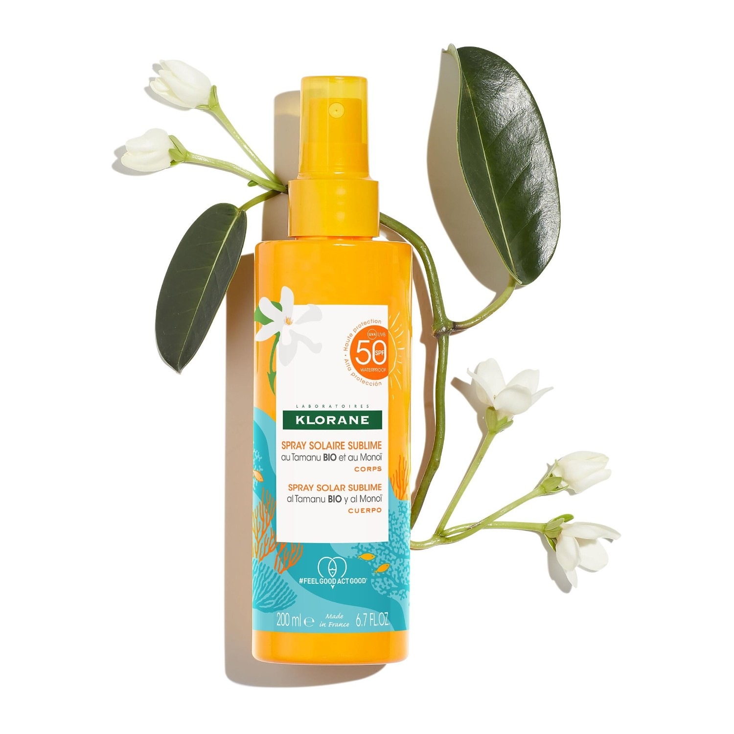 Klorane Spray solaire sublime SPF 50 au Tamanu BIO et au Monoï
