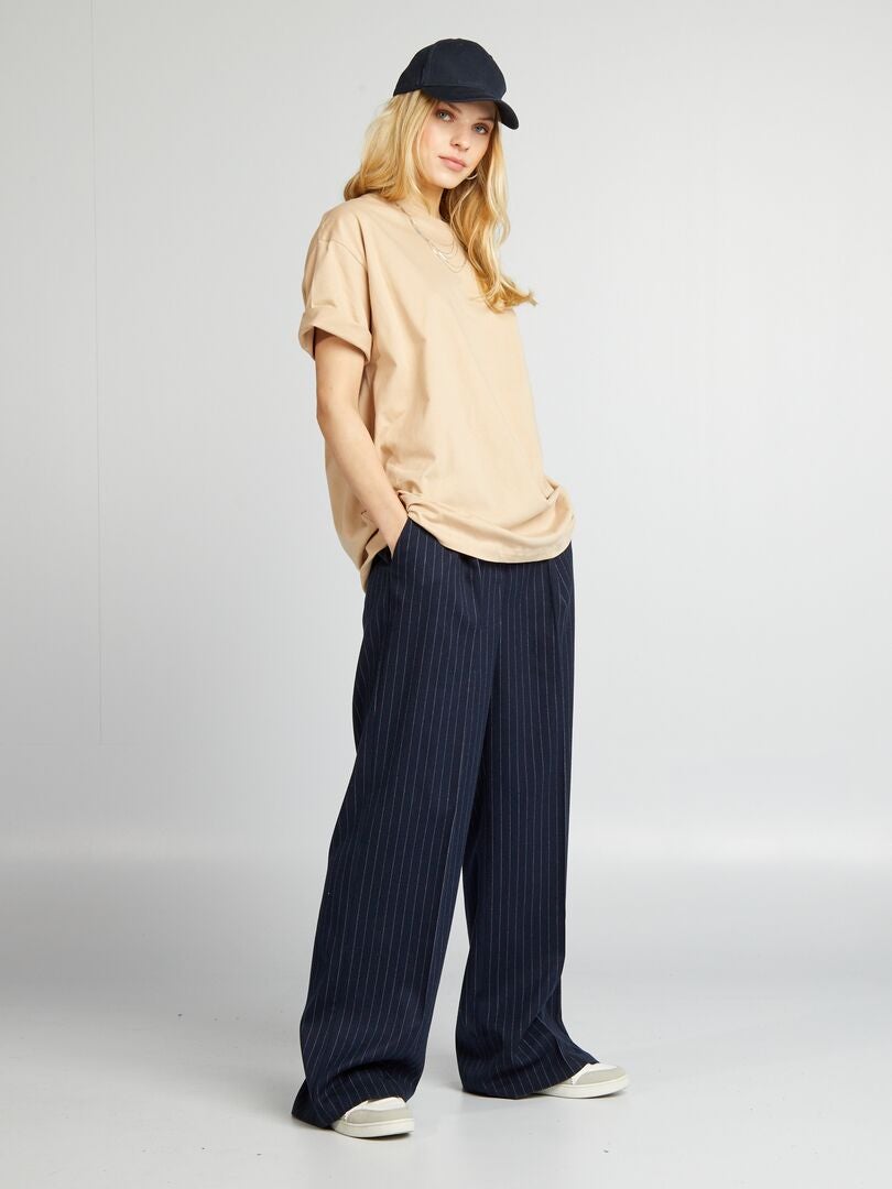 Oversized basic T-shirt - BEIGE