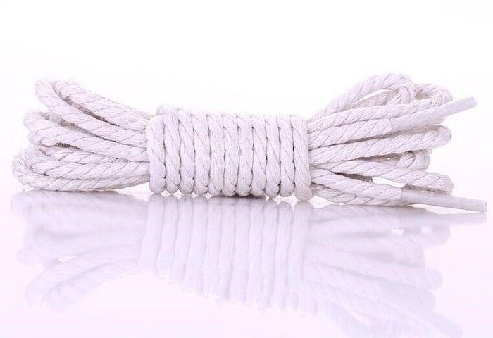 Lacets larges en corde - Lacets Chaussures - Blanc - 160 cm - 8 cm de diamètre - 100% coton
