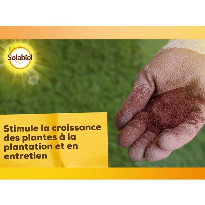 Fertilizante de sangre seca SOLABIOL - 1,5 kg - Hasta 30 m² - Acción rápida - 100 % sangre seca - Efecto reverdecedor