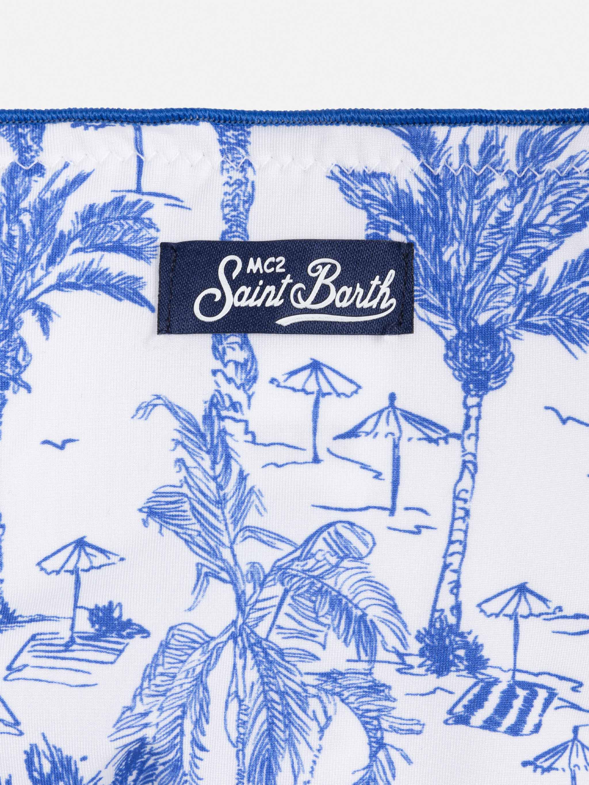 Bikini een klassieke triangolo Cris con stampa Toile de Jouy