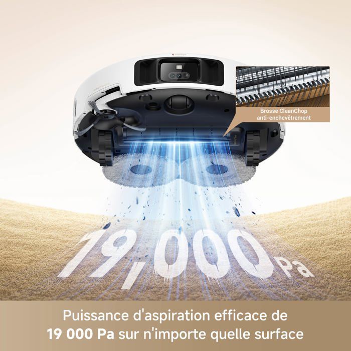 Robot Aspirateur - MOVA - P50 Pro - Aspiration 19000 Pa - Navigation Intelligente - Design Élégant
