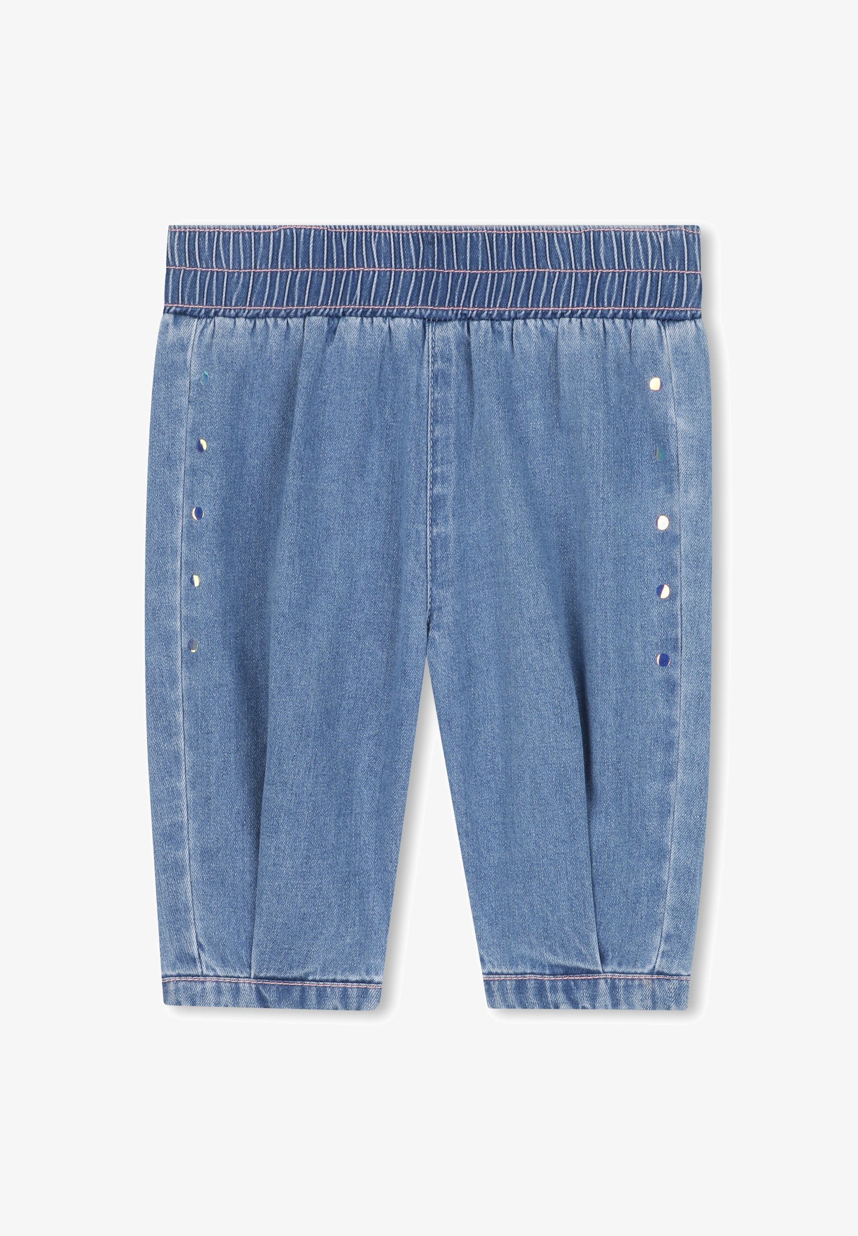 Jean droit Billieblush - double broderie de pierre