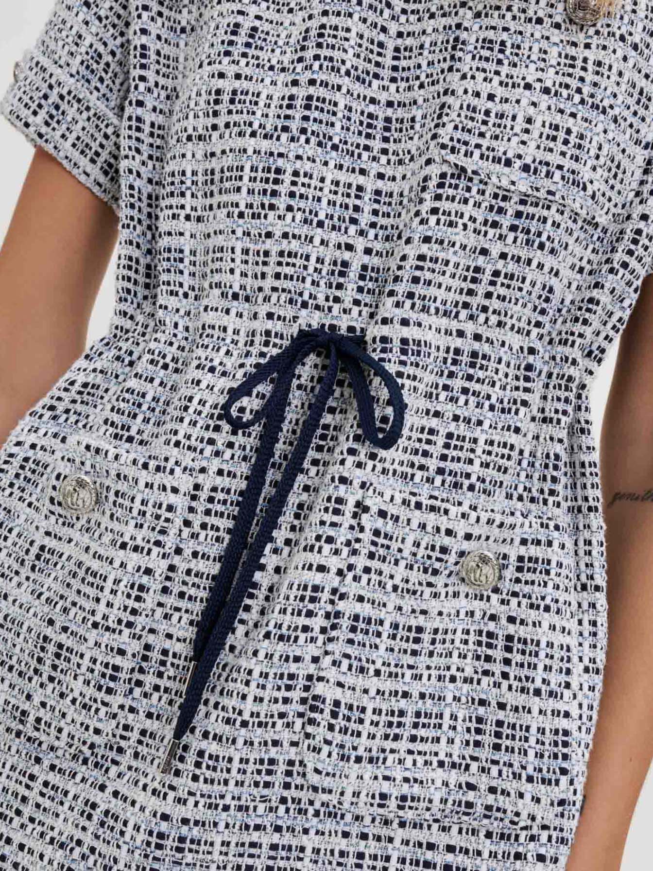 Rochie din tweed - Albastră