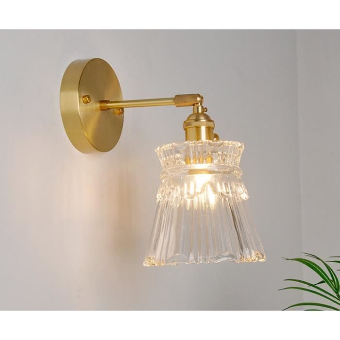 Applique d'intérieur, applique murale en verre laiton dans le vestiaire de la salle de bain, avec ampoule LED de 4 watts.