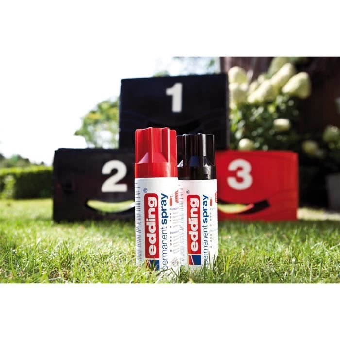 Lot de 3 Sprays 200ml Peinture Acrylique Permanent 5200 Rouge Trafic Brillant