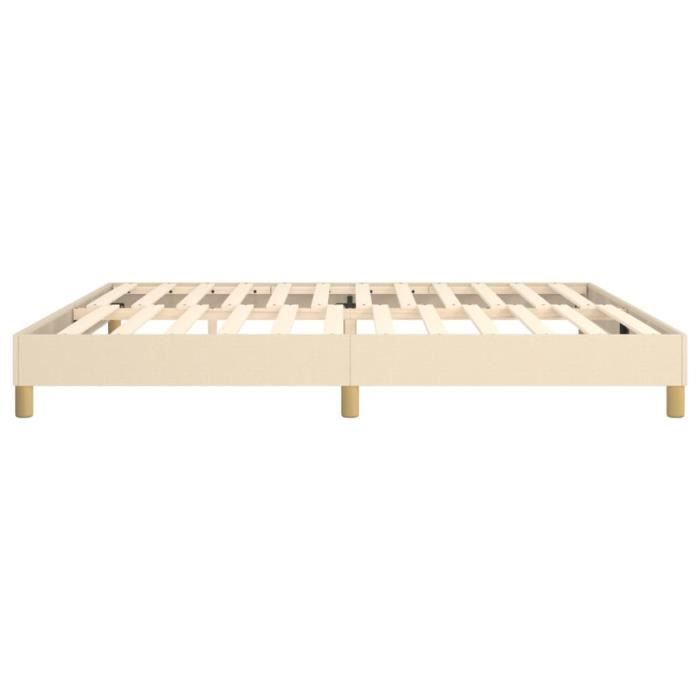 Base de cama con muelles - Color crema - 200x200 cm - Tejido resistente - Patas robustas - 2 plazas