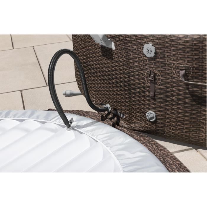 Spa hinchable BESTWAY - Lay-Z-Spa Bali - 180 chorros de aire - 216 x 71 cm - De 5 a 7 plazas - Redondo (cubierta, cartucho, difusor)