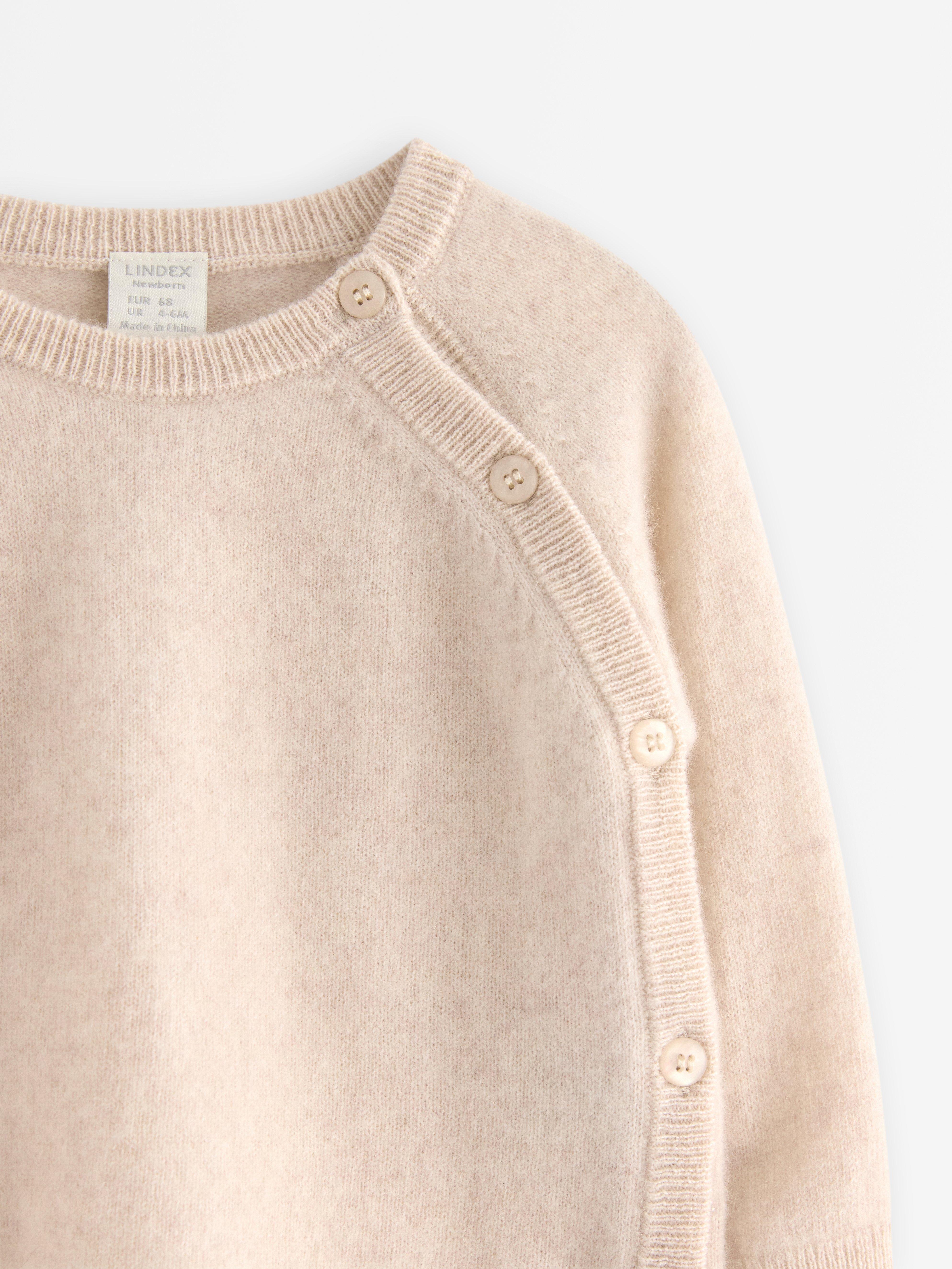 Cardigan i kashmir Beige Melange