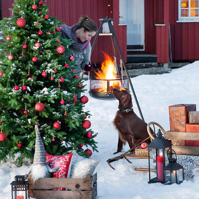 Julkulor i glas, röda, 26 st.
