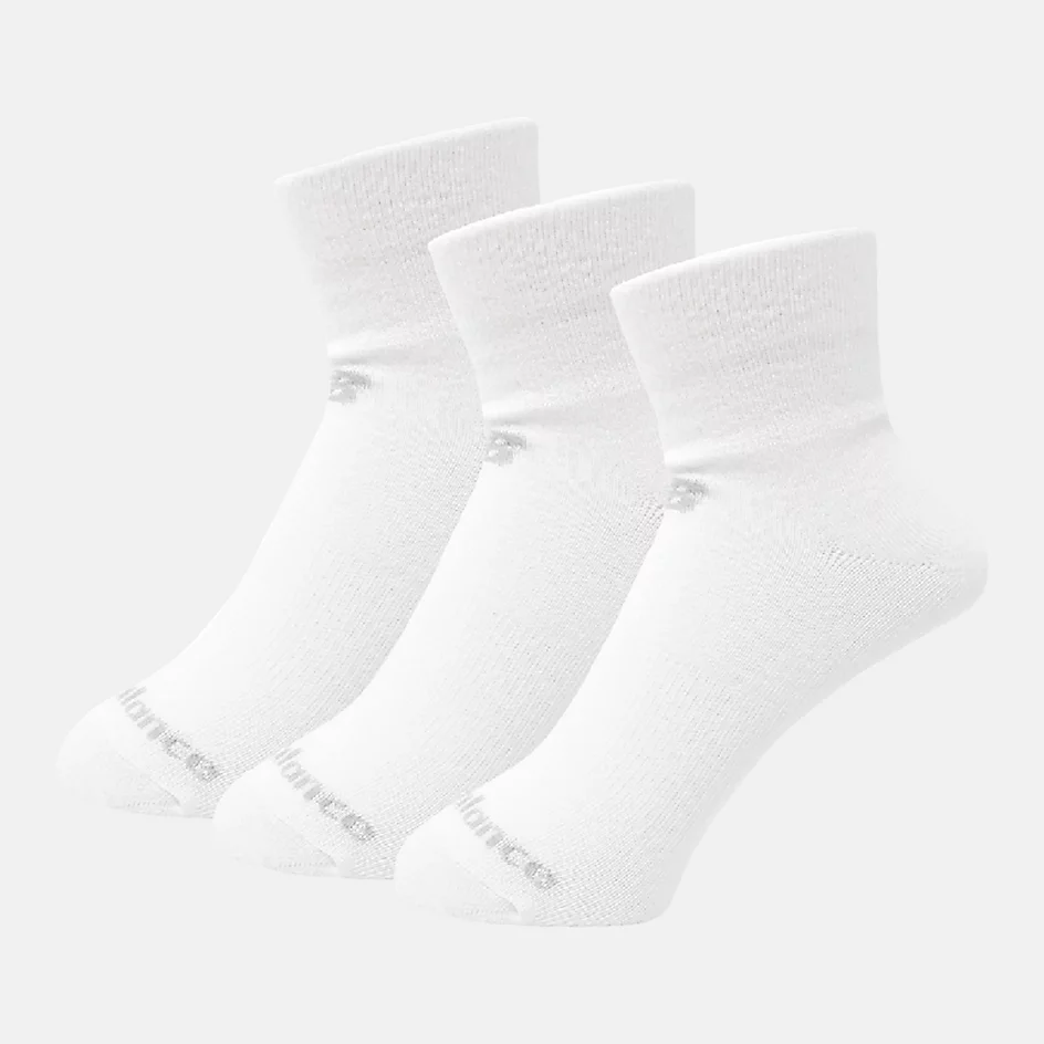 Conjunto de 3 pares de meias de algodão tricotadas até o tornozelo, unissex, BRANCAS