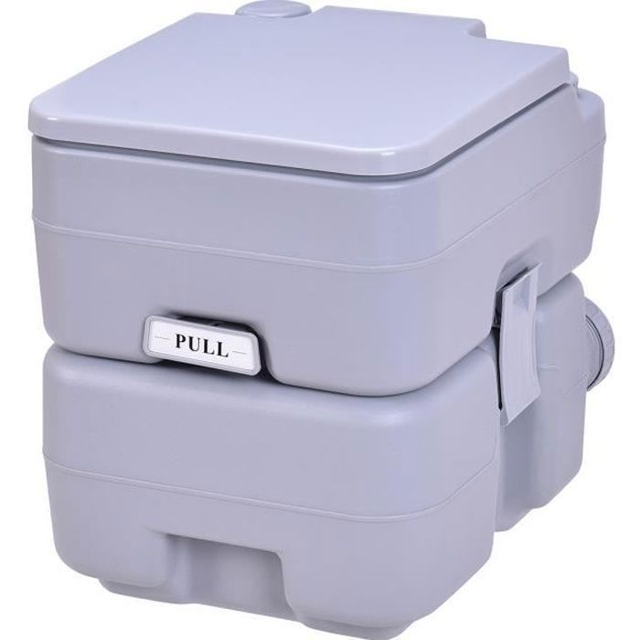 Inodoro químico portátil Giantex de 20 litros para camping, obras de construcción y barcos, color gris.