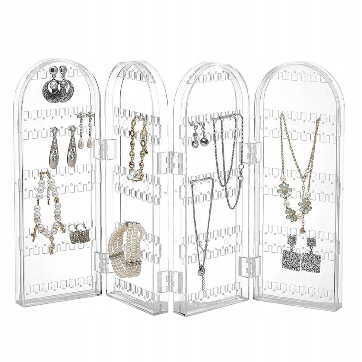UNIQ Présentoir à bijoux pour boucles d'oreilles & colliers avec 4 côtés