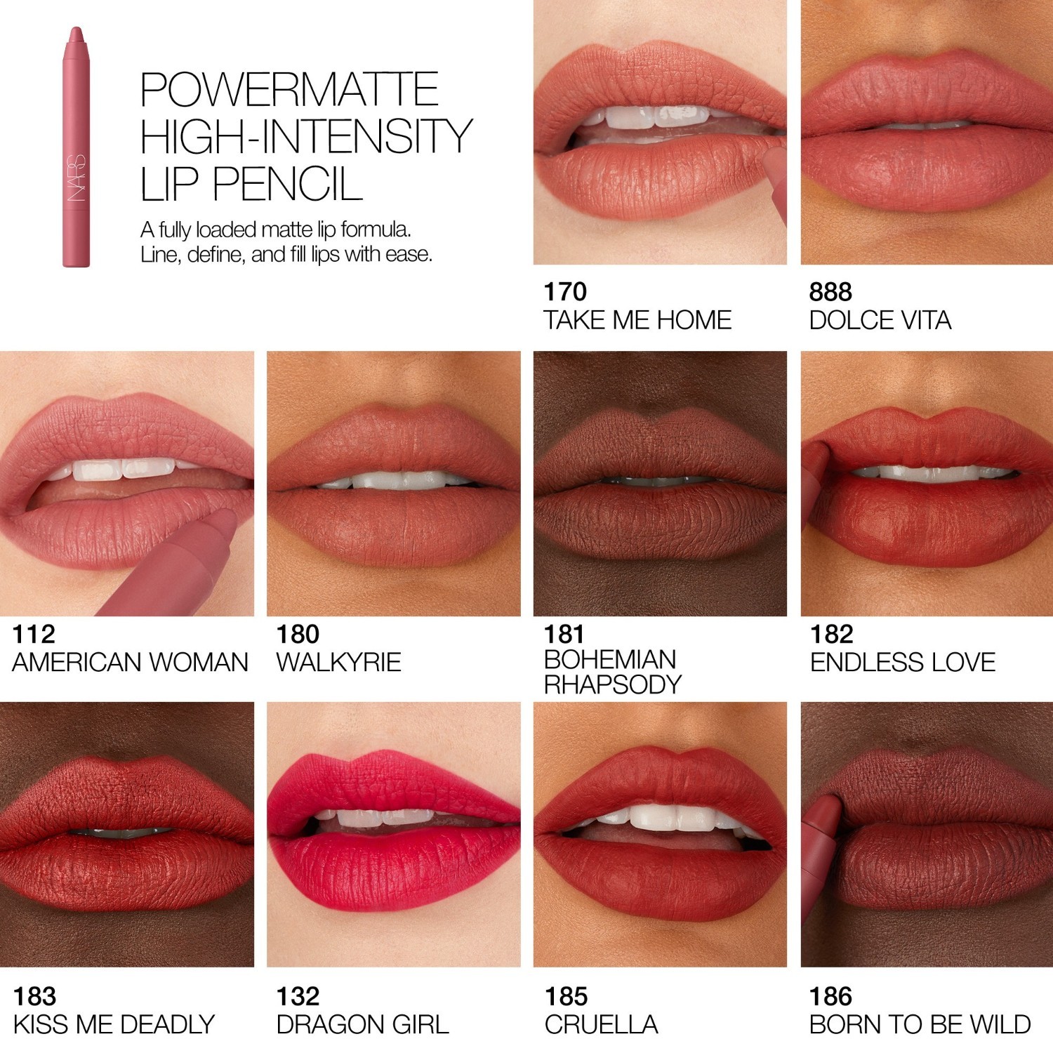NARS lūpų dažai „Powermatte“ didelio intensyvumo lūpų pieštukas - 2,4 g