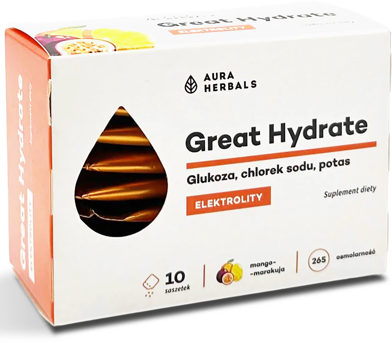 Aura Herbals Great Hydrate Manga-Paracuja Suplemento Alimentar em Pó para Solução Oral para Auxiliar no Equilíbrio Eletrolítico