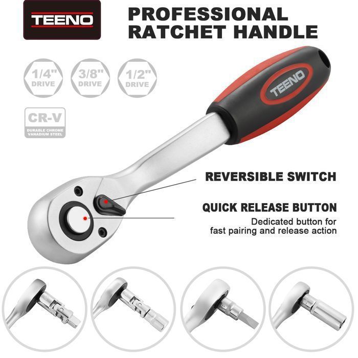 Socket and bit set - TEENO - CR-V - 1/4