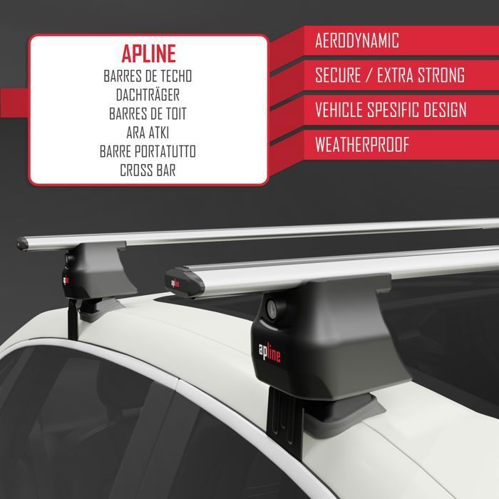 Roof bars - ACE-4 - Citroen C1 2014-2021 - Aluminium - Grey - Payload < 300 kg