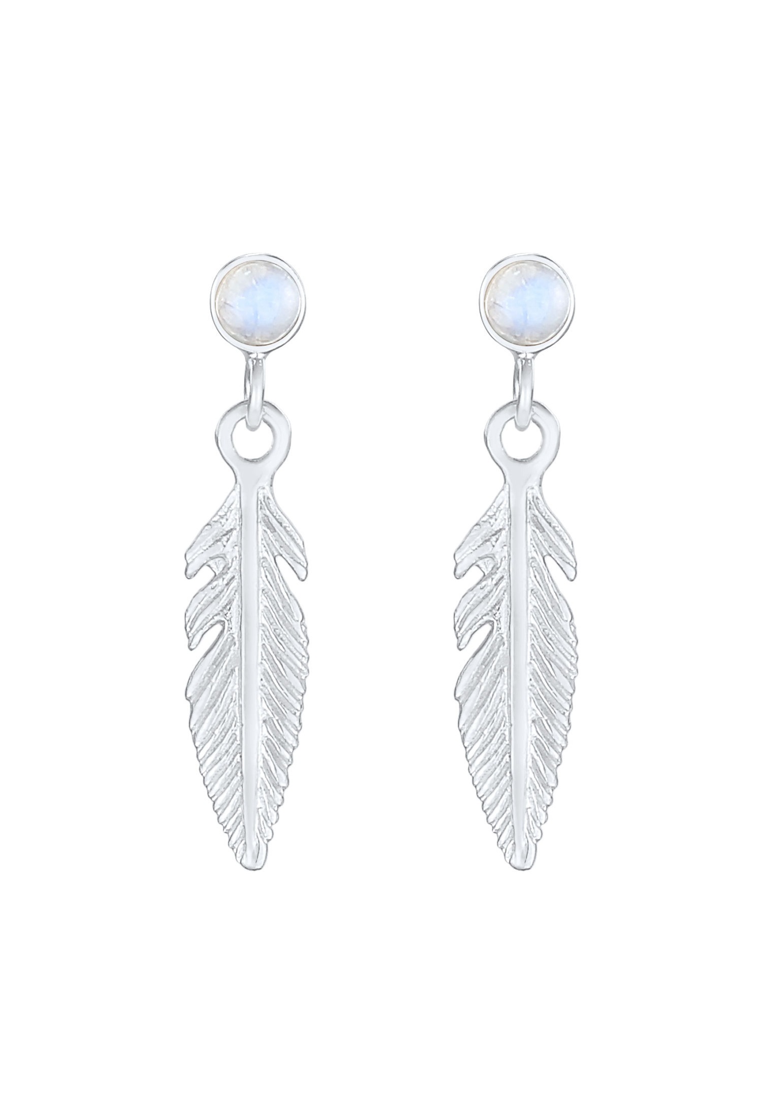 Elli pour femmes Plume Boho Hippie avec pierre de lune en argent 925 plaqué or