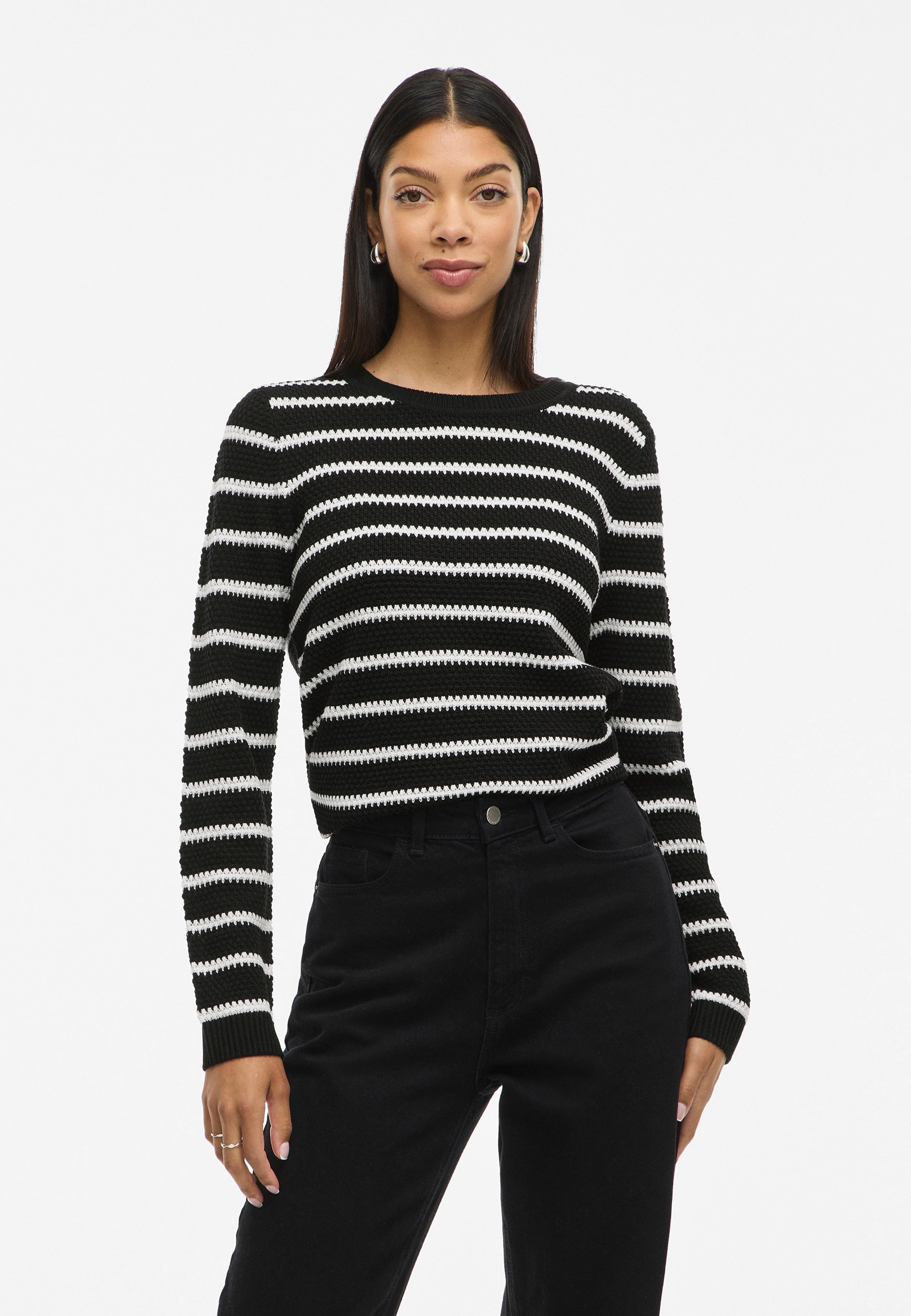 VILA VIDALO NOOS - Pull - noir/blanc