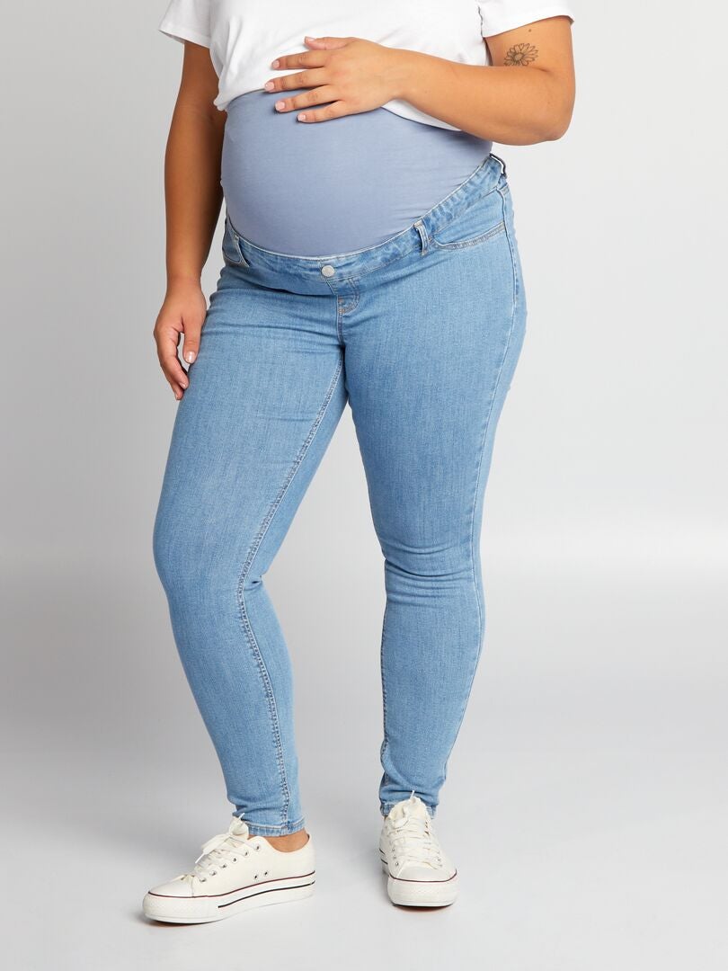 Calça jeans skinny para gestantes - Azul