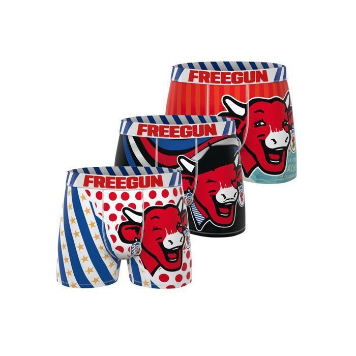 Boxer da ragazzo Freegun LA VACHE QUI RIT, Intimo da ragazzo - Rosso (confezione da 3)