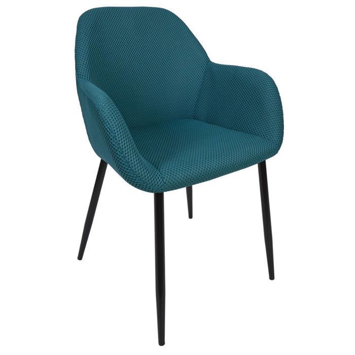Juego de 4 sillas de comedor azules con tejido de malla texturizada 3D - ELECTRON