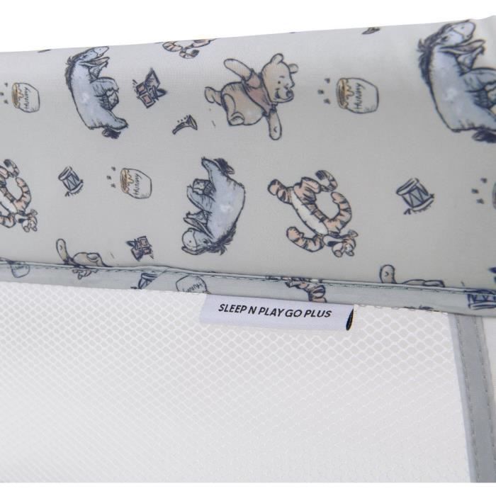 Lit de voyage - HAUCK - SLEEP N PLAY GO PLUS - 60 x 120 cm - Dès la naissance - Pliable - Roulettes - Pooh Exploring