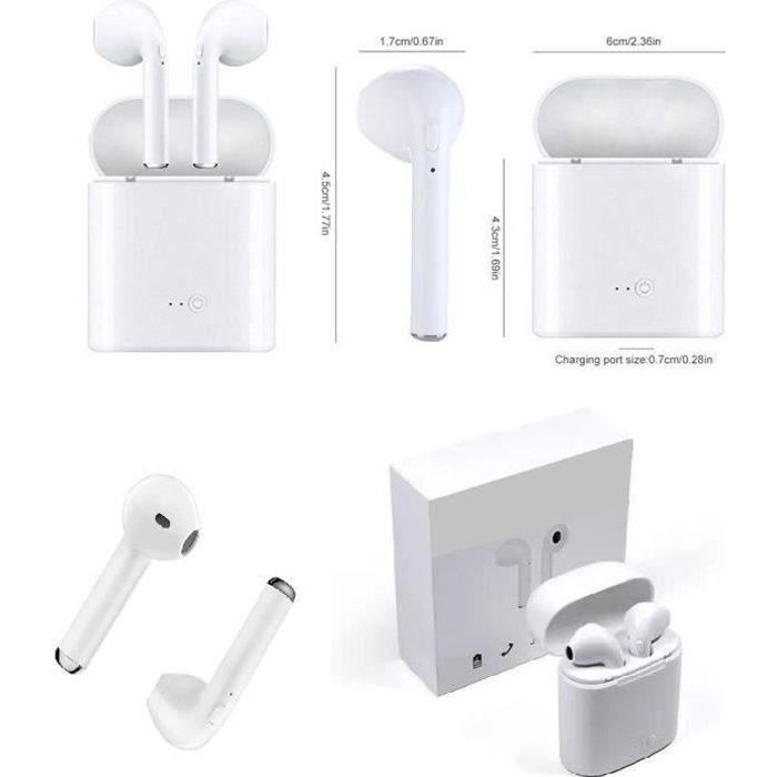 Kabellose Ohrhörer – Ozzzo – Weiß – Bluetooth V4.2 – Freisprecheinrichtung – In-Ear