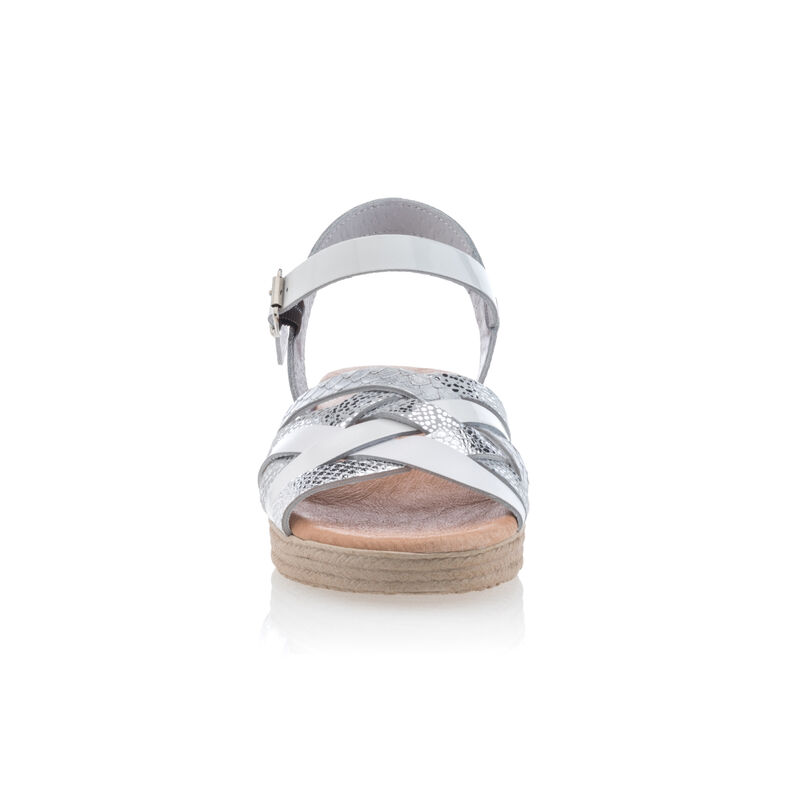 Weiße Damensandalen / Zehenfreie Schuhe