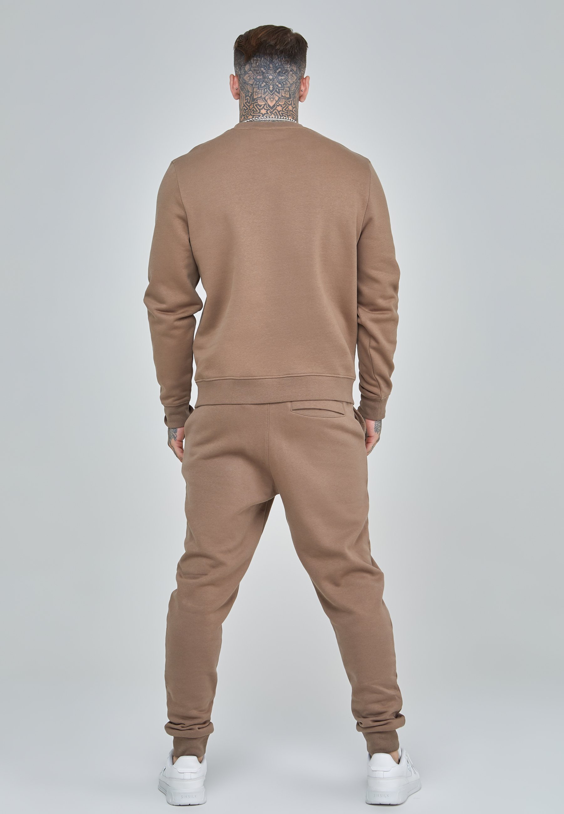 SIKSILK ESSENTIALS - Pulover s kapuco - rjava