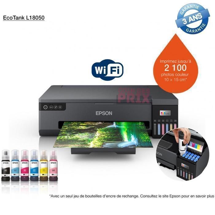 A3+ Fotodrucker – Epson – EcoTank L18050 – 6 Farben – PVC-Druck – Energiesparend