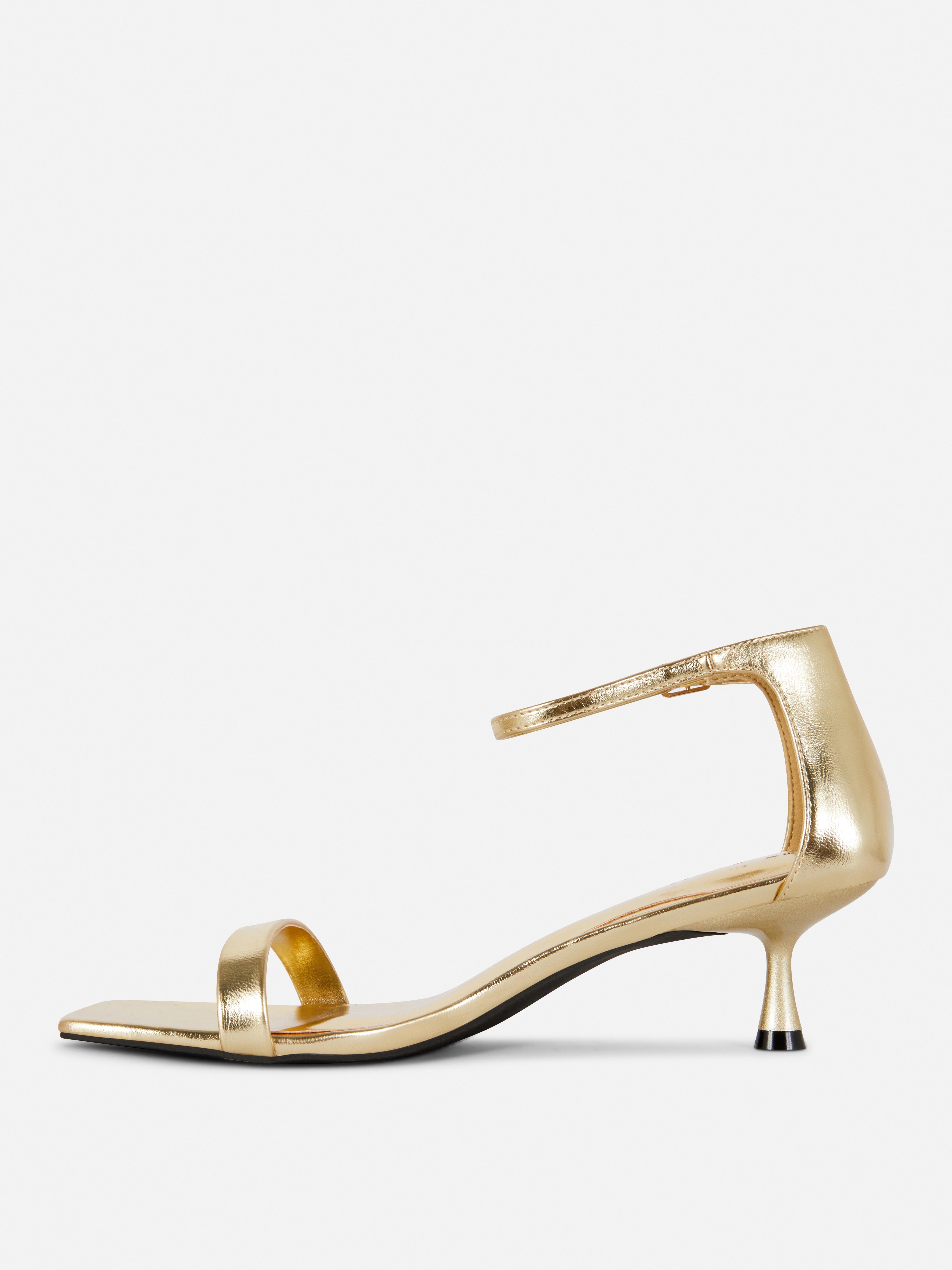 Sandalen mit niedrigem Absatz Elegante Schuhe mit Riemchen und niedrigem Absatz