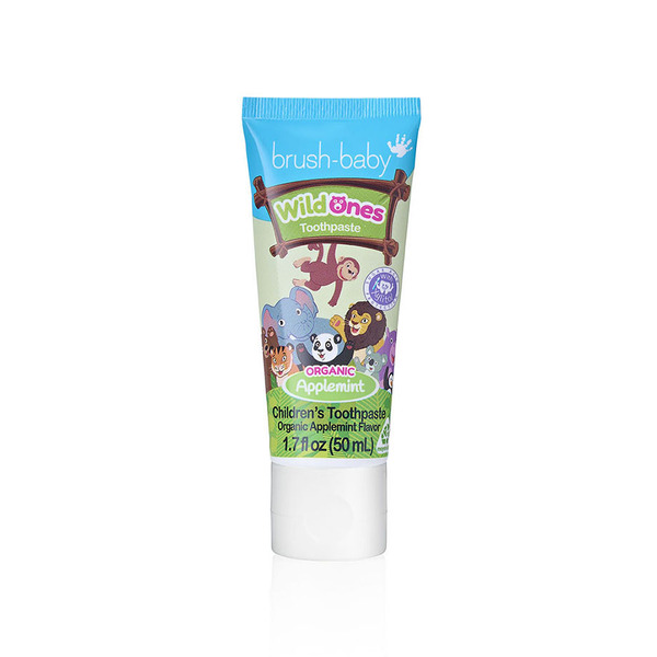 Periuță de dinți Brush Baby WildOnes-Elephant & Pastă de dinți cu mentă și măr