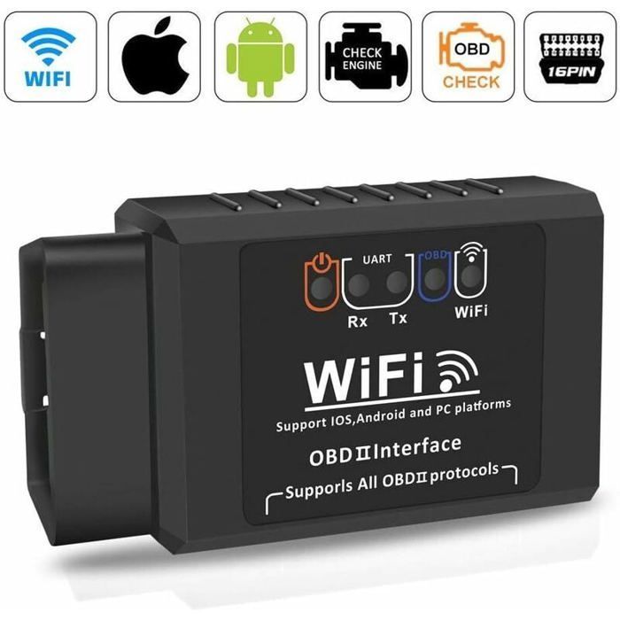 Escáner de códigos de avería - TNEAYWHE - Herramienta de diagnóstico OBD2 para automóviles - WiFi - Multimarca - Compacto