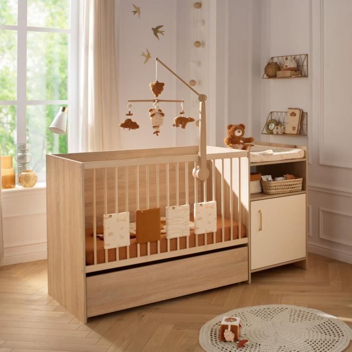 Cama convertible - 120 x 60 cm - Se convierte a 90 x 190 cm - CHARLIE - SAUTHON - Crema