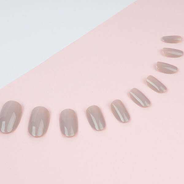 Uñas postizas ovaladas Invogue Classic Nude - Paquete de 24