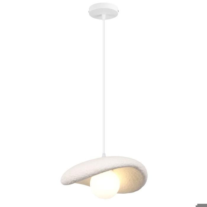 WOTTES Modern Industrial Pendant Light Ø20CM Vintage Chandelier Ceiling Light Cement Edison Design for Living Room Bedroom - White 1pc