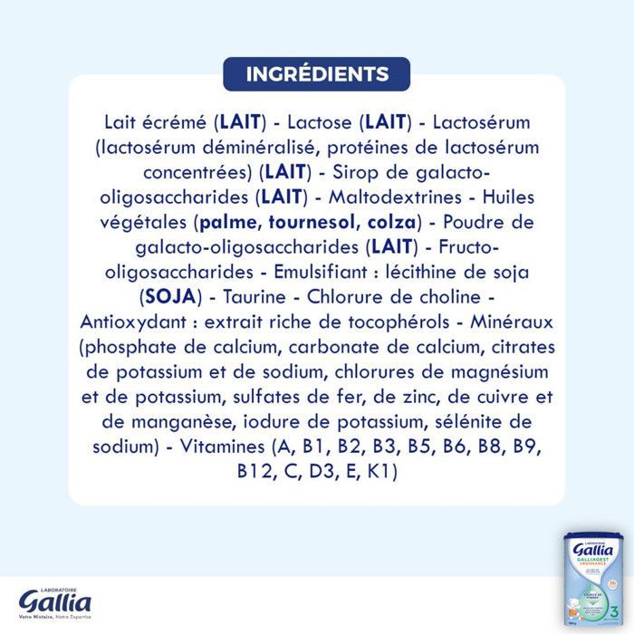 Leite em Pó Premium 3 (900g) - Galliagest A partir dos 12 meses