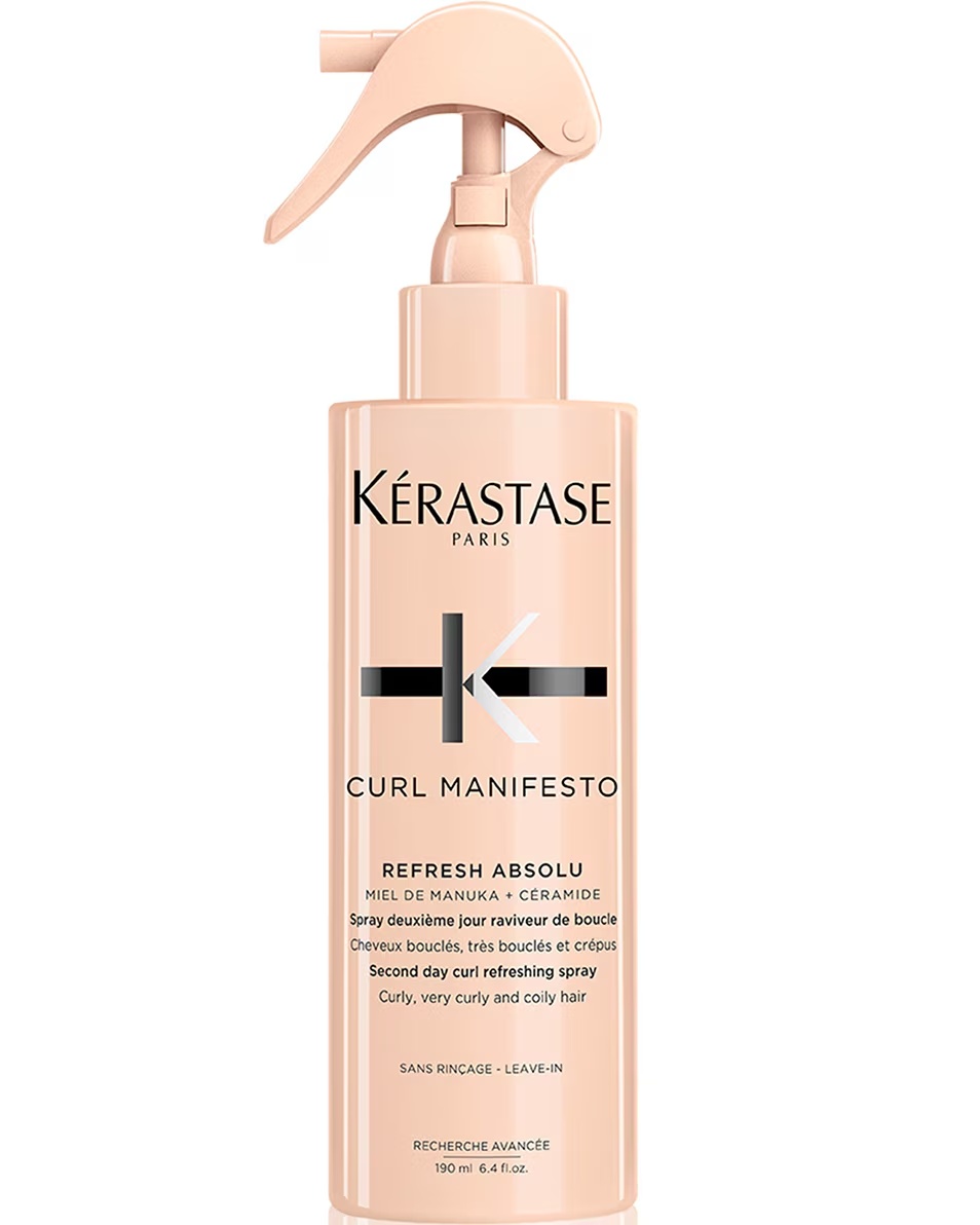 Loțiune reîmprospătatoare pentru părul ondulant KÉRASTASE CURL MANIFESTO, spray reîmprospătator și absolut pentru a doua zi de ondulări