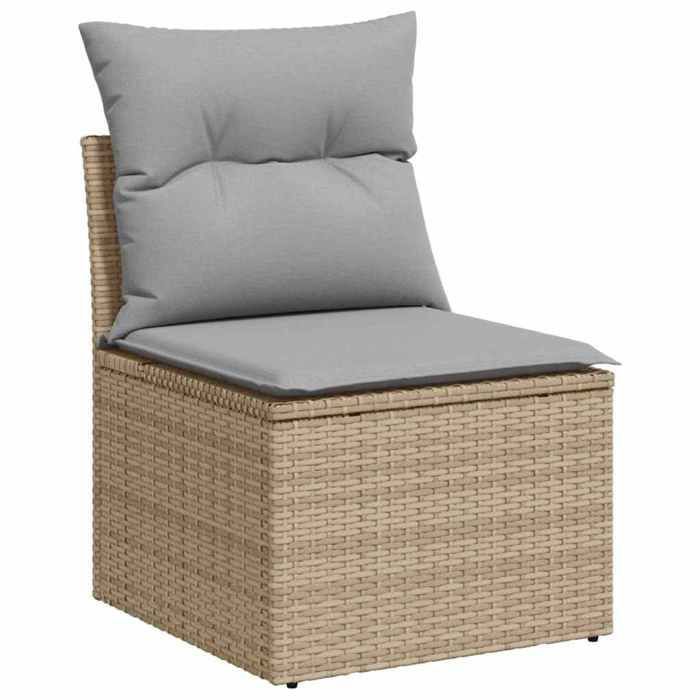 Conjunto de comedor de jardín de 9 piezas, beige y gris - Mothinessto3732